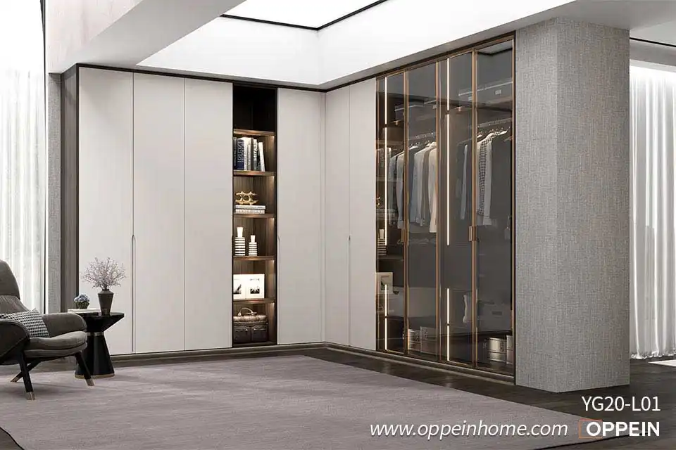 Modern-L-shaped-Wardrobe-with-Glass-Door-Design-YG20-L01-1