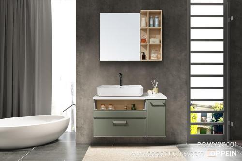 Green-Lacquer-Wood-Grain-Bathroom-Cabinet-PCWY20001-1