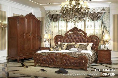 OB-0314047-Luxury-and-Traditional-Solid-Wood-Bed-With-Brown-Leather-1