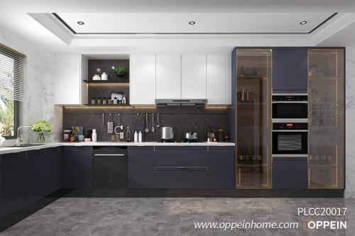Modern-Navy-Blue-White-Lacquer-Kitchen-Cabinet-PLCC20017-1