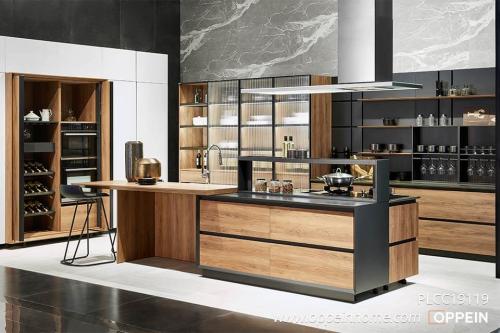 Open-wood-grain-kitchen-cabinet-with-island-PLCC19119-1