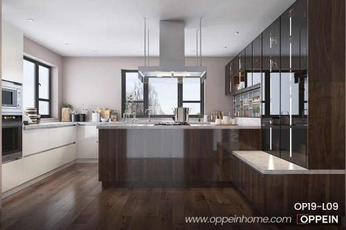 Wood-Brown-High-Gloss-UV-Lacquer-Kitchen-Cabinet-OP19-L09-1